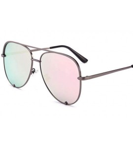 Oversized Mini Black Sunglasses Luxury Women Fashion 2019 Mirror Pink Glasses Pilot Style Adult Girls Gradient UV400 - CQ198A...