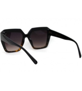 Butterfly Womens Diva Thick Plastic Butterfly Squared Sunglasses - Black Tortoise Smoke - CA18YWC8D4K $18.92