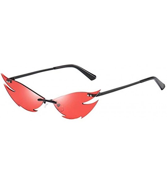 Square Women Cat Eye Sunglasses Glasses Shades Vintage Retro Vintage Sunglasses - Red - CQ19062DI3G $19.84