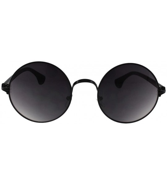 Goggle Jules - Retro Round Sunglasses with Microfiber Pouch - Black / Smoke - CY187UGIU96 $23.07