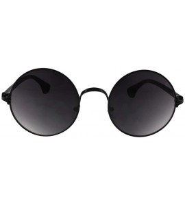 Goggle Jules - Retro Round Sunglasses with Microfiber Pouch - Black / Smoke - CY187UGIU96 $23.07