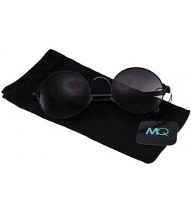 Goggle Jules - Retro Round Sunglasses with Microfiber Pouch - Black / Smoke - CY187UGIU96 $23.07