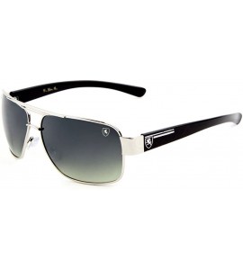 Square Top Bar One Line Metal Cut Classic Square Aviator Sunglasses - Green Silver - CF190ES5LD8 $36.14