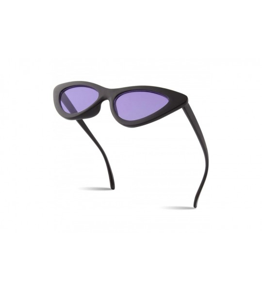 Goggle 50s Cute Cat Eye Sunglasses Retro Sexy Mod Style Tinted Sun Glasses SR016 - A Black Frame Purple Lens - CO18NHOM20X $2...