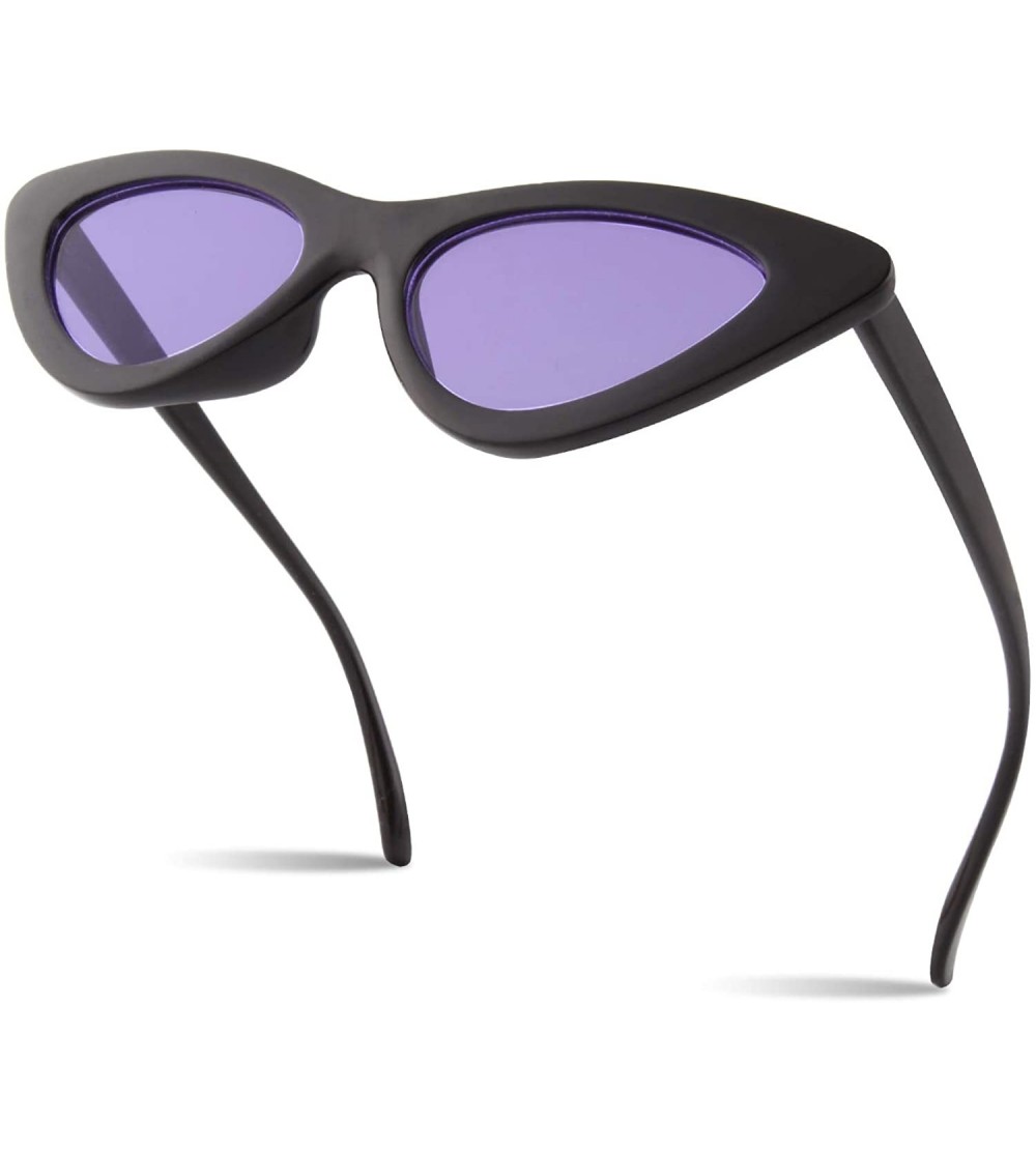 Goggle 50s Cute Cat Eye Sunglasses Retro Sexy Mod Style Tinted Sun Glasses SR016 - A Black Frame Purple Lens - CO18NHOM20X $2...