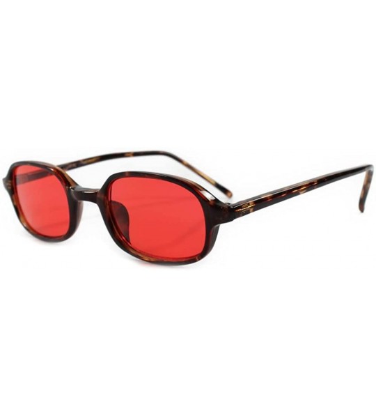 Rectangular Vintage Old 80s 90s Indie Hip Rectangle Sunglasses - Tortoise / Purple - CQ18ECEI96I $24.02