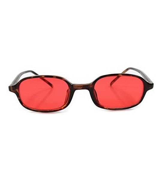 Rectangular Vintage Old 80s 90s Indie Hip Rectangle Sunglasses - Tortoise / Purple - CQ18ECEI96I $24.02