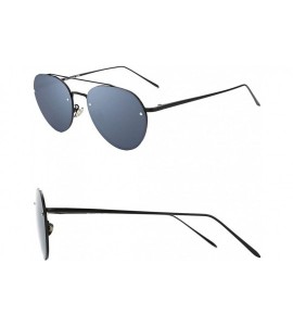 Rimless Women Polarized Sunglasses Metal Frame-Mirrored with 100% UV Protection Men - Black-black - CF18ICNULO6 $25.62