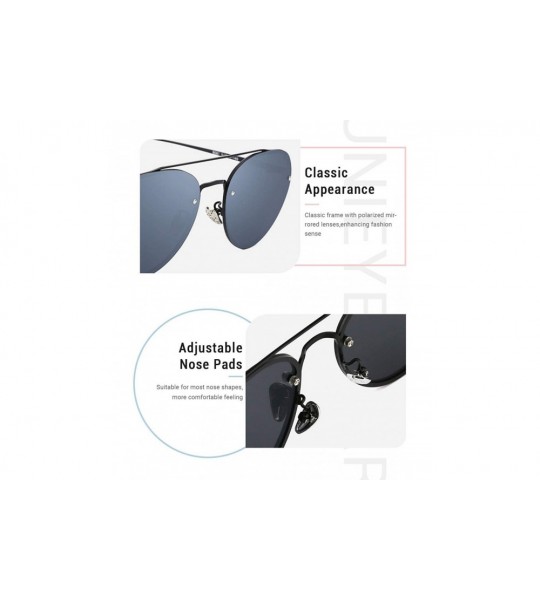 Rimless Women Polarized Sunglasses Metal Frame-Mirrored with 100% UV Protection Men - Black-black - CF18ICNULO6 $25.62