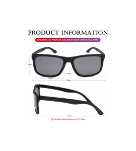 Aviator Unisex Polarized Sunglasses Vintage Square Frame Sun Glasses 100% UV400 Protection - B1 Matte Black/Grey - C618S28UN8...