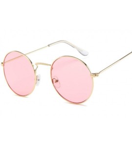 Shield Round Sunglasses Women Brand Designer Sun Glasses Female Fashion Summer Feminino - Goldblue - CC198A0ESLZ $62.66