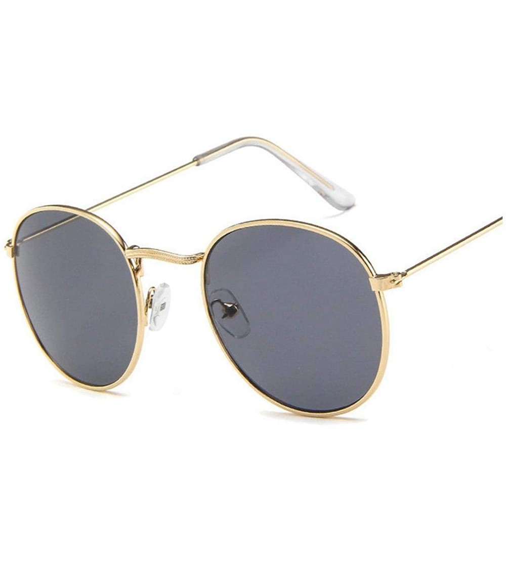 Round 2020 Fashion Oval Sunglasses Women E Small Metal Frame Steampunk Retro Sun Glasses Female Oculos De Sol UV400 - CT199CQ...