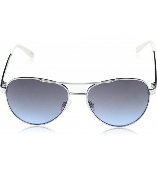 Aviator Women's U542 Aviator Sunglasses - 58 mm - Silver/White - CM1296VOVMX $48.17