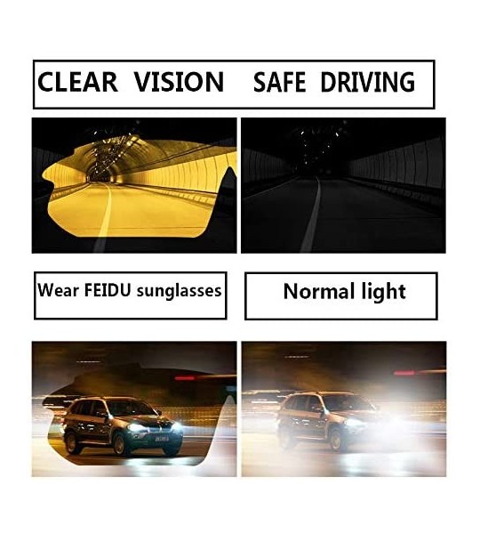 Square Night Vision Glasses for Driving - HD night driving glasses anti glare polarized mens women glasses - CY192O7YD8E $25.76