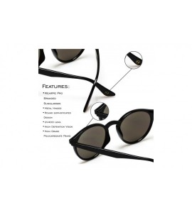 Cat Eye Classic Small Round Retro Sunglasses - Black Frame / Mirror Green - C412GO6DB5L $32.59