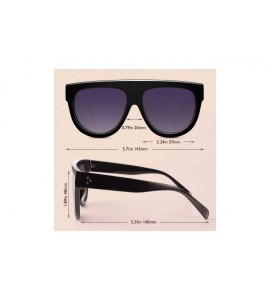 Oversized Fashion Designer Women Sunglasses Oversized Flat Top Square Frame Retro Gradient Lens MOS9 - CR17YK2NSII $19.46