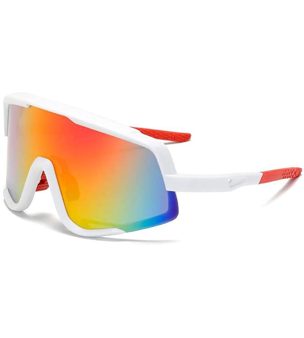 Oversized Women Sport Sunglasses Oversized Rainbow Sunglasses Driving Cycling With UV 400 Protection - CV18X7UQKMN $41.88