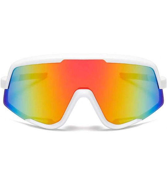 Oversized Women Sport Sunglasses Oversized Rainbow Sunglasses Driving Cycling With UV 400 Protection - CV18X7UQKMN $41.88