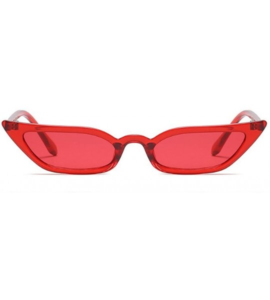 Oval Sexy Women Small Frame Chic Vintage Designer Lady Cat Sunglasses - Red-red - C3189MSSNWG $18.00