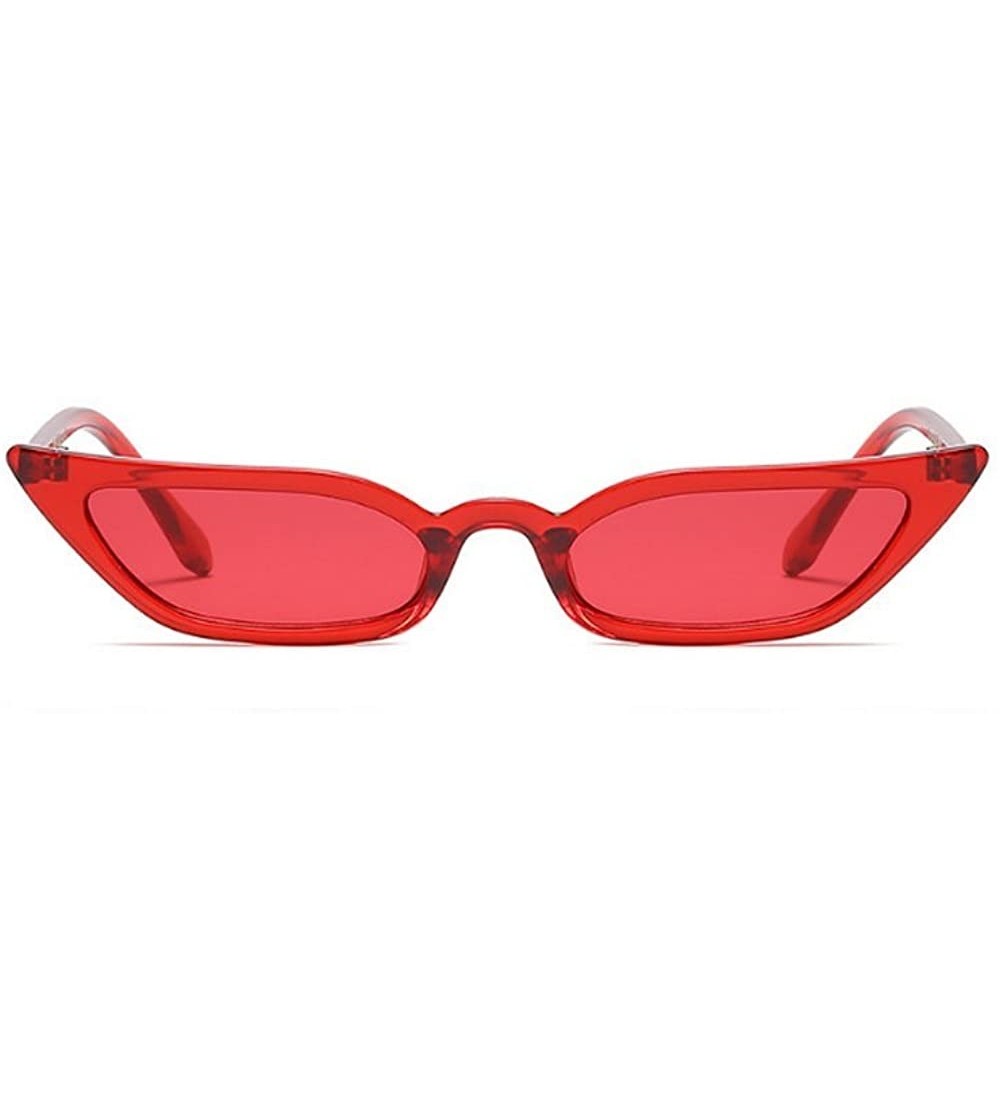 Oval Sexy Women Small Frame Chic Vintage Designer Lady Cat Sunglasses - Red-red - C3189MSSNWG $18.00
