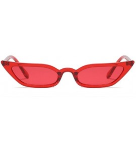 Oval Sexy Women Small Frame Chic Vintage Designer Lady Cat Sunglasses - Red-red - C3189MSSNWG $18.00