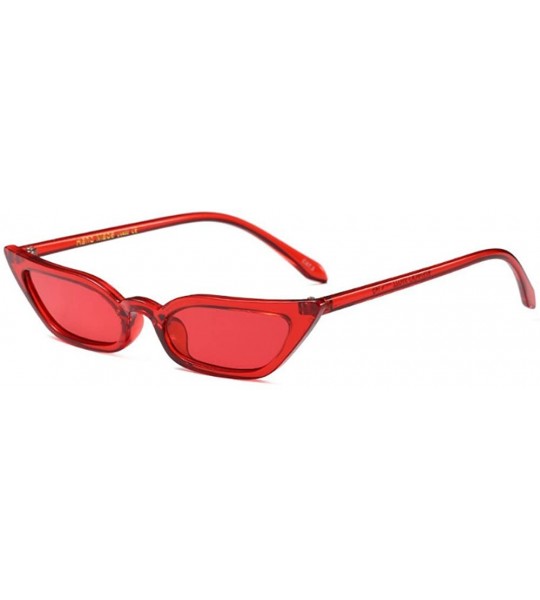 Oval Sexy Women Small Frame Chic Vintage Designer Lady Cat Sunglasses - Red-red - C3189MSSNWG $18.00