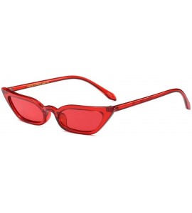 Oval Sexy Women Small Frame Chic Vintage Designer Lady Cat Sunglasses - Red-red - C3189MSSNWG $18.00