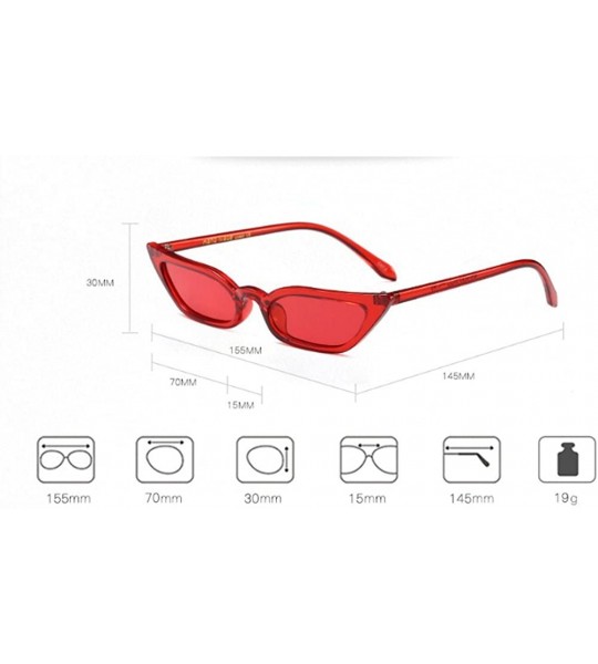 Oval Sexy Women Small Frame Chic Vintage Designer Lady Cat Sunglasses - Red-red - C3189MSSNWG $18.00