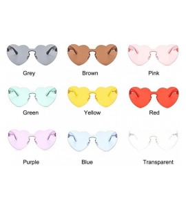 Oversized Heart Sunglasses for Women Oversized Rimless One Piece Clear Colored Sunglasses - Yellow - CJ180CE62ZK $18.40