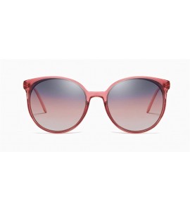 Round Women Polarized Sunglasses Retro Round Eyewear Full Rimmed Protection Anti-UV for Outing - Red - CM18QZ323OC $21.69