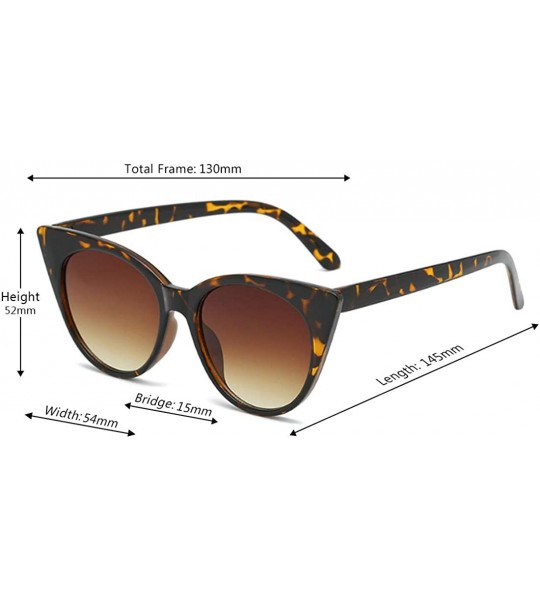 Rectangular Unisex Vintage Translucent Tint Cat Eye Plastic Lenses Sunglasses - Brown - C018NOAN2DY $17.88