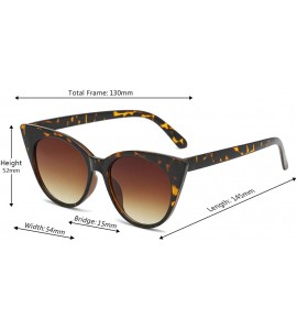 Rectangular Unisex Vintage Translucent Tint Cat Eye Plastic Lenses Sunglasses - Brown - C018NOAN2DY $17.88