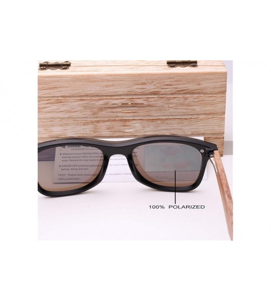 Goggle Mens Sunglasses Polarized Walnut Wood Mirror Lens Sun Glasses Women - Green Walnut Wood - CC194O3SRW0 $59.81