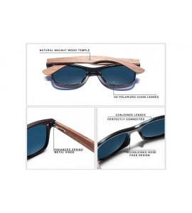 Goggle Mens Sunglasses Polarized Walnut Wood Mirror Lens Sun Glasses Women - Green Walnut Wood - CC194O3SRW0 $59.81