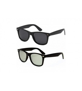 Square 2 Pack Classic California Style Adult POLARIZED Sunglasses Ages 15 - Mature - 2 Pack Black / Silver Mirror - CZ18RGCZX...