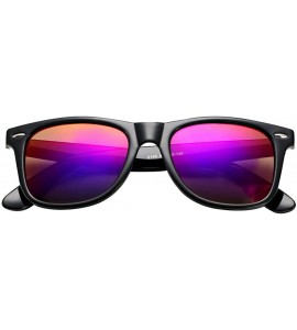 Wayfarer Classic Polarized Sunglasses for Men Women Retro UV400 Sun Glasses - A3 Bright Black Frame/Purple Mirror Lens - C818...