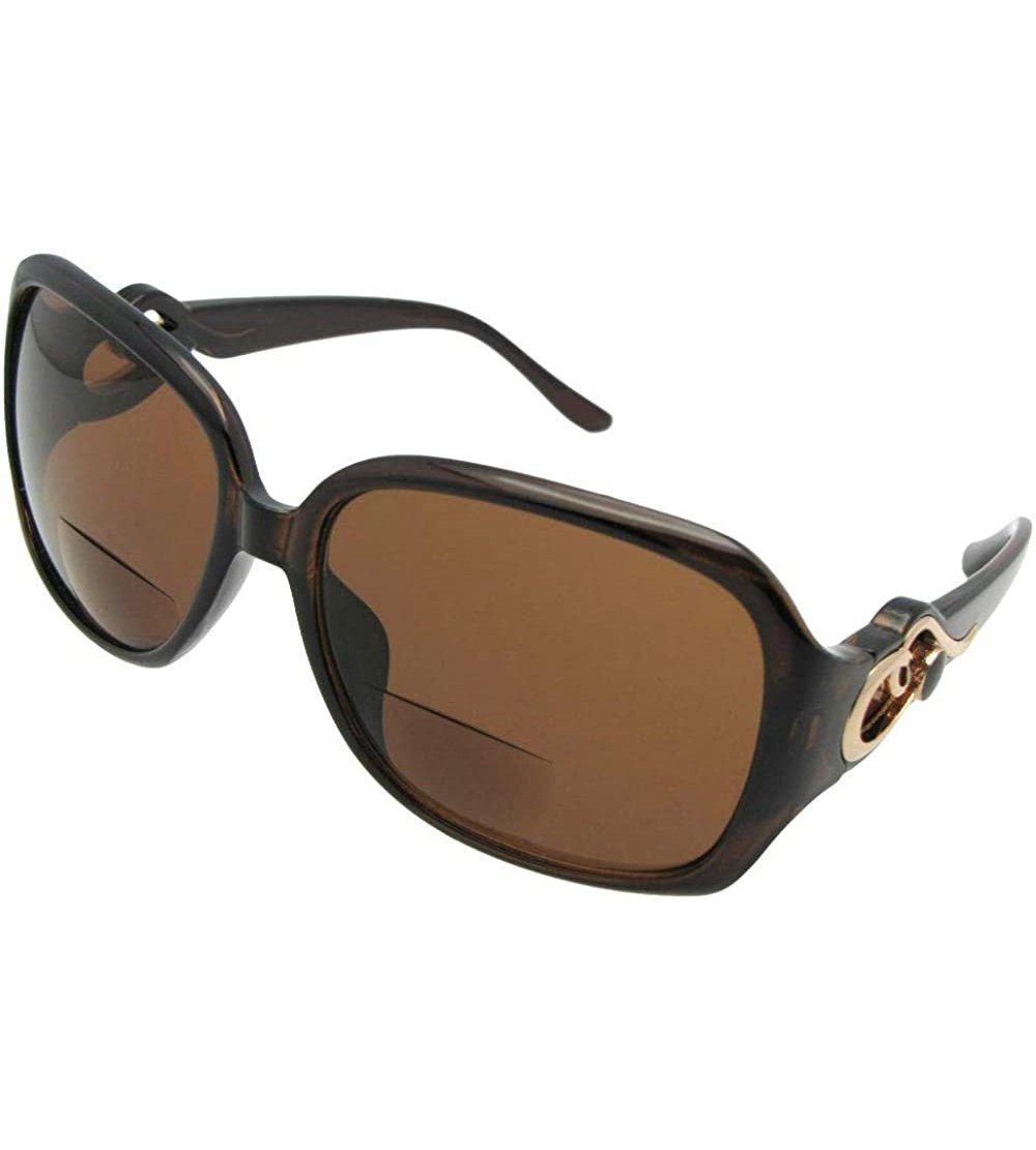 Rectangular Fashion Bifocal Sunglasses For Women B119 - Brown Frame-brown Lenses - CN18DL5D2IM $28.78