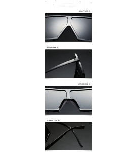 Square Designer Oversized Women Men Mirrored Sunglasses Hiphop Square Full Frame - Black Silver - C3188N8Y5SD $22.27