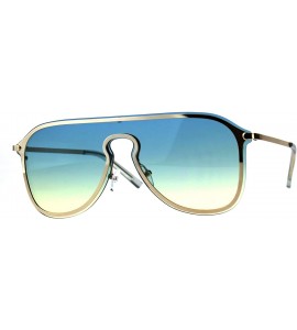 Aviator Designer Style Sunglasses Unisex Retro Keyhole Aviator Fashion Color Lens - Gold (Blue Yellow) - C518E8KYONZ $20.71