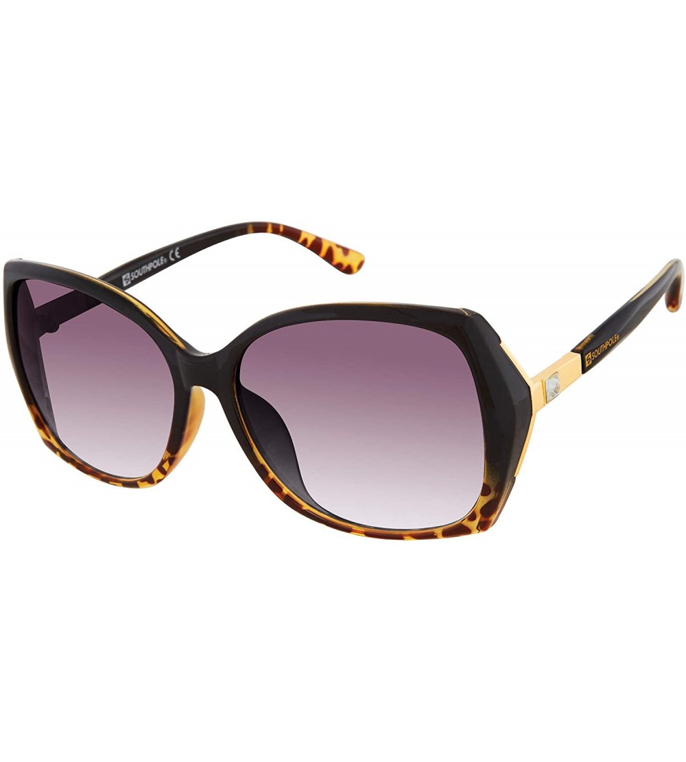 Rectangular Women's 1055SP Glamorous Rectangular Sunglasses with Rhinestone Crystal Accent & 100% UV Protection - 50 mm - C71...