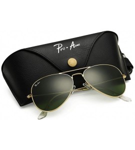 Round Aviator Sunglasses for Men - Classic Metal Frame Sunglasses for Women 100% Glass Lens - CR194OTO8IK $43.78