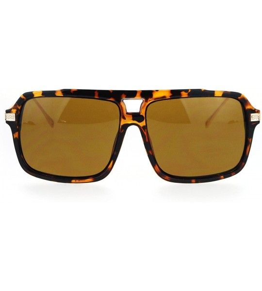 Square Mens Fashion Sunglasses Designer Retro Style Square Frame UV 400 - Brown Tort (Brown) - C8183O7XIRY $23.53