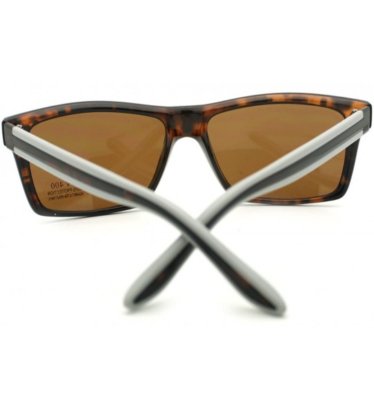 Rectangular Men's Fashion Sunglasses Sporty Casual Rectangular Frame - Tortoise Gray - CP11OGVYXJP $18.28