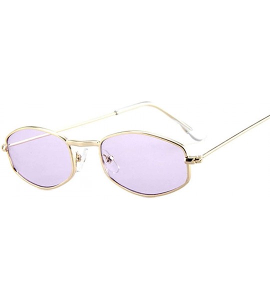 Round Metal Square Small Frame Sunglasses Woman Women Classic Vintage Mercury Ocean Film Fashion Mirror Sun Glasses - CX198ZO...