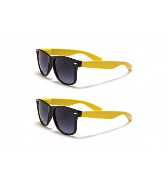 Wayfarer Unisex 80's Retro Classic Trendy Stylish Sunglasses for Men Women - Rb - Yellow - 2pack - CT195GK6KLA $18.71