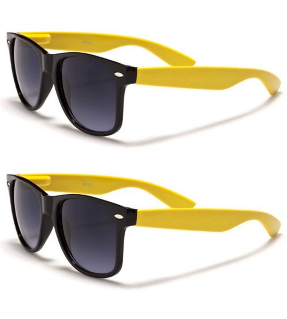 Wayfarer Unisex 80's Retro Classic Trendy Stylish Sunglasses for Men Women - Rb - Yellow - 2pack - CT195GK6KLA $18.71