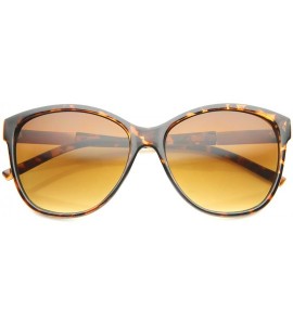 Cat Eye Women's Glam Fashion Metal Temple Oversize Cat Eye Sunglasses 59mm - Tortoise-gold / Amber - CE12I21SIK9 $20.03