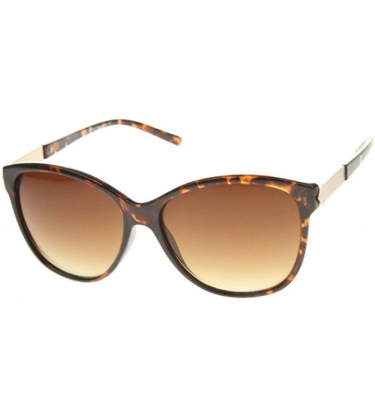 Cat Eye Women's Glam Fashion Metal Temple Oversize Cat Eye Sunglasses 59mm - Tortoise-gold / Amber - CE12I21SIK9 $20.03