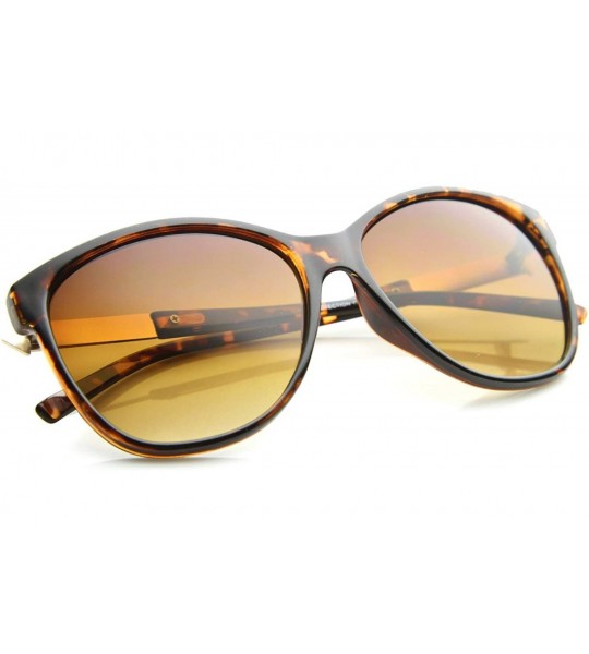 Cat Eye Women's Glam Fashion Metal Temple Oversize Cat Eye Sunglasses 59mm - Tortoise-gold / Amber - CE12I21SIK9 $20.03