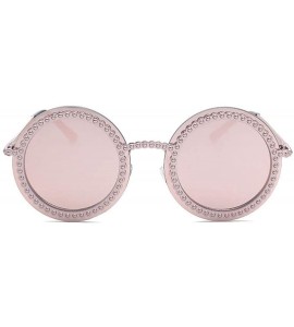 Square Womens Oversized Pearl Rhinestone Sunglasses Stylish Design Eyewear - Pink Reflect1518 - CN18R37CYD0 $25.01